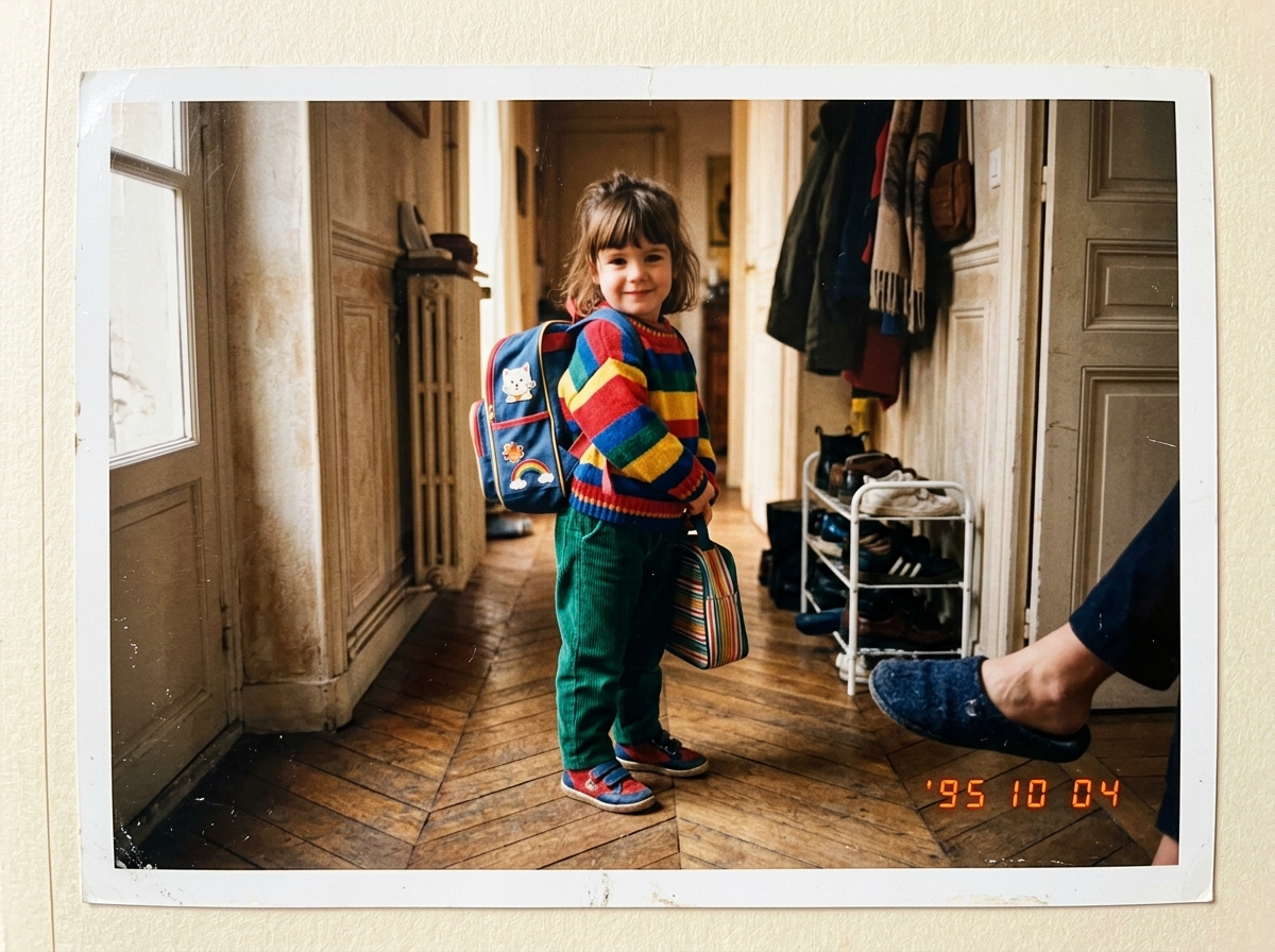 Léo 6 ans en salopette OshKosh fluo pour la récré